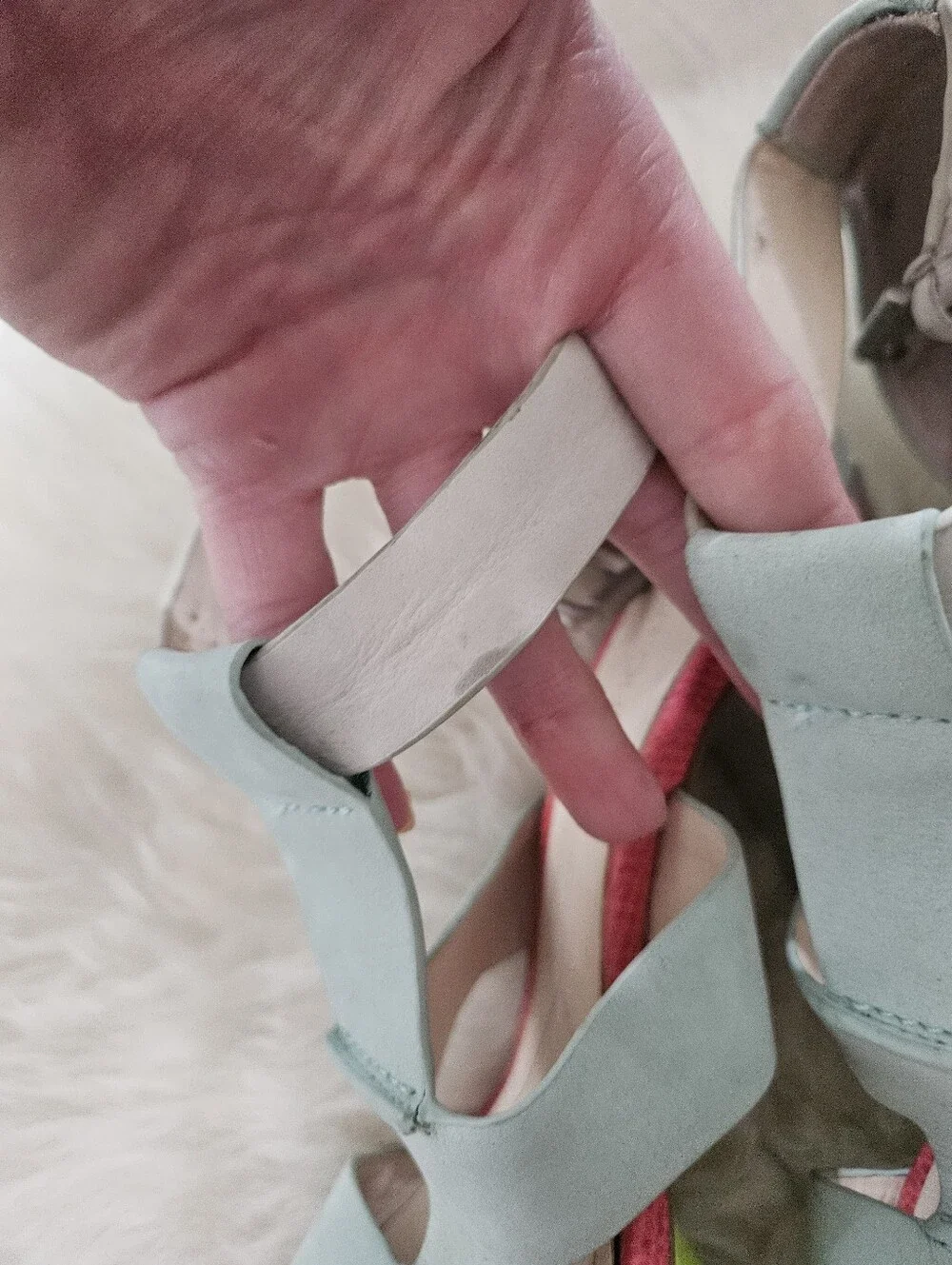 Genuine Leather Colorblock Heels